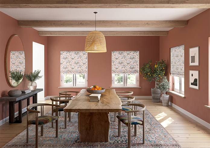 Bouquet Velvet, Soft Apricot - Roman Blind - Image 8